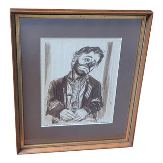 Early 1959 George Crionas Watercolor Original Signed and Titled: When a Fellow Needs a Friend For Sale