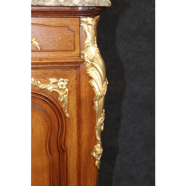 Brown Signed Haentges Freres Dore' Bronze Ormolu French Louis XV Marble Top Sideboard For Sale - Image 8 of 12