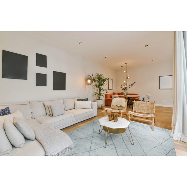 2020s 10x14 Penelope Diamond Silver Diamond Modern Hand Knotted Wool Carpet Rug For Sale - Image 5 of 9