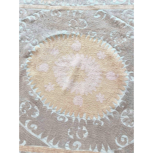 Vintage Suzani from Tashkent, circa mid-1960s. Dimension; 54'' x 56'' inches / 136 x 143 cm / 4'6'' x 4'8'' Material: 100%...