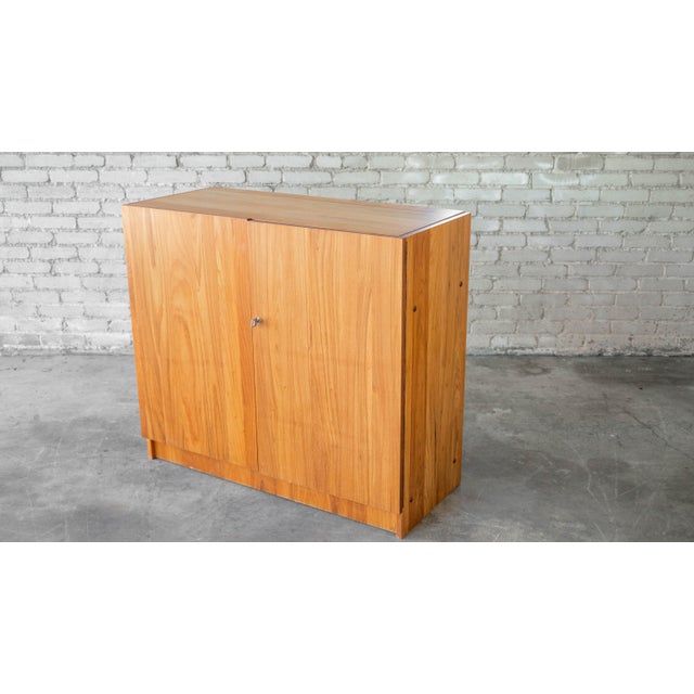 Brown 1970s Mid-Century Danish Modern Teak Hideaway Desk & Cabinet For Sale - Image 8 of 15