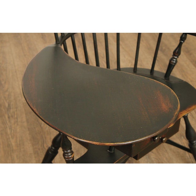 Oley Valley Reproductions Distress Painted Windsor Writing Armchair For Sale - Image 11 of 12