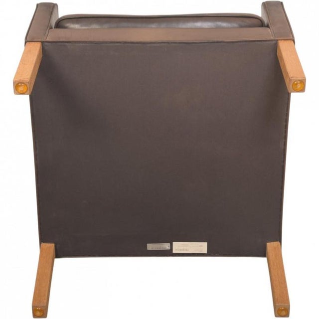 Set of 2204 Wing Chair and Ottoman in Brown Anilin Leather by Børge Mogensen, 2003 For Sale - Image 15 of 18