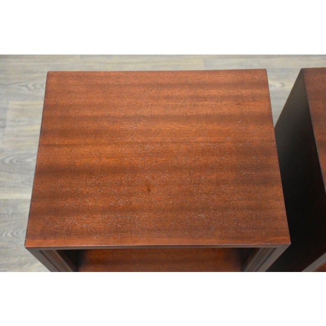 1960s Refinished Mahogany Nightstands - a Pair For Sale - Image 5 of 10
