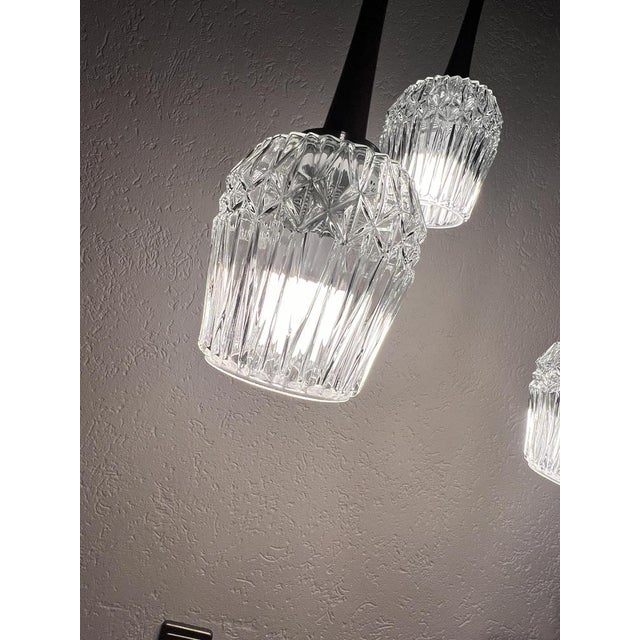 Mid-Century Modern Glass Cascade Pendant Lamp by Baum Leuchten, 1960s For Sale - Image 3 of 11