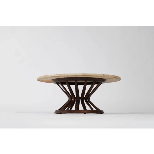 Mid 20th Century Sheaf of Wheat Travertine Top Coffee Table by Edward Wormley, C. 1950s For Sale - Image 5 of 11