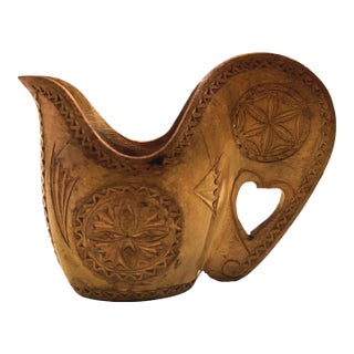 Yugoslavian Folk Art Carved Wood Wedding Cup For Sale