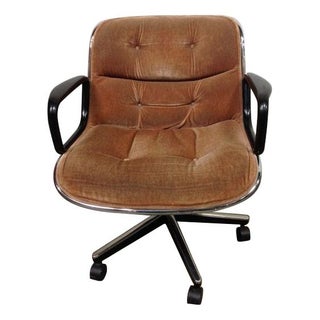 Knoll Pollock Executive Chairs in Beige Mohair For Sale