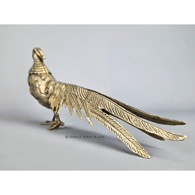 11" Pair of Antique Italian Silver Plated Pheasant Statues For Sale In Greenville, SC - Image 6 of 9