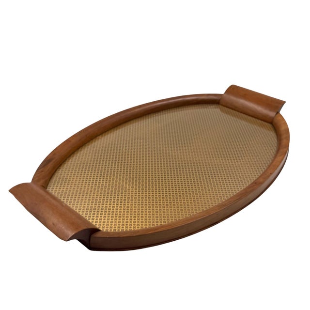Wood Mid-Century Wood and Brass Tray, Italy 1950s For Sale - Image 7 of 12