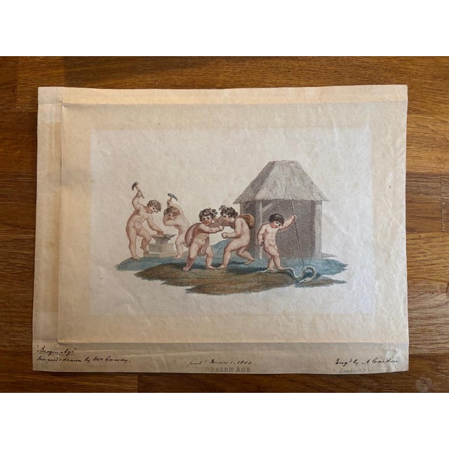 Nude Putti Stipple, 1800, Engravings, Set of 4 For Sale - Image 11 of 18