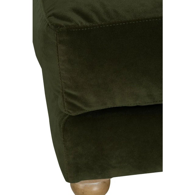 Textile Greta Ottoman, Emerald Velvet For Sale - Image 7 of 8