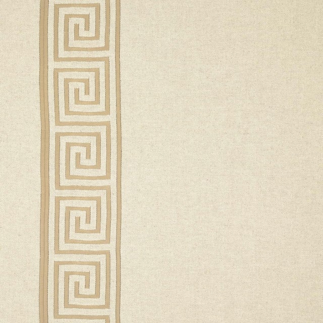 Contemporary Sample - Schumacher Greek Key Embroidery Fabric in Pebble & Taupe For Sale - Image 3 of 3