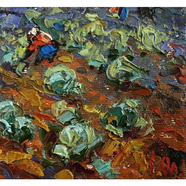 Oil Painting Cabbage Is Being Planted in the Garden Oleksiy Ivanyuk For Sale - Image 6 of 8