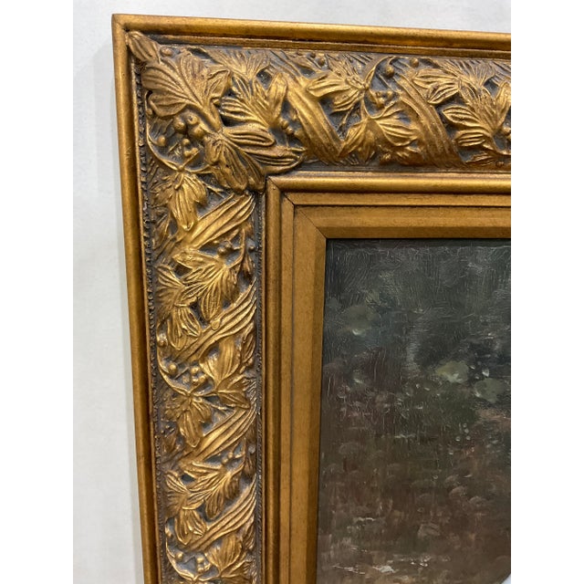 20th Century Gold Framed Oil on Canvas of Female Handmaiden For Sale - Image 11 of 11