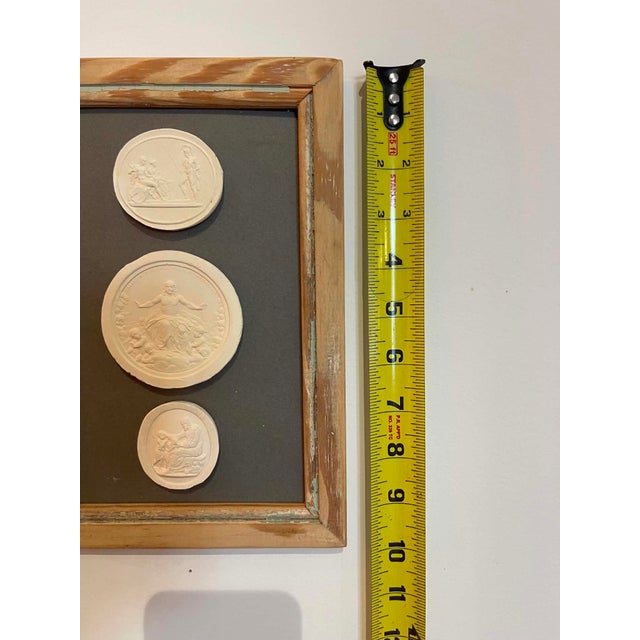 Late 19th Century Italian Plaster Intaglios in 1880s Pine Frame For Sale - Image 5 of 7