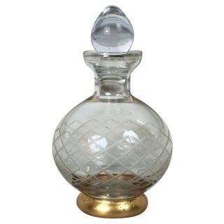 Art Deco Engraved and Guilded Carafe, 1940 For Sale