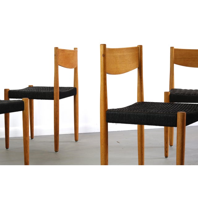 About this SET OF 4 Poul Volther for Frem Rojle Danish Modern Dining Chairs Set of 4 stunning Frem Rojle dining chairs in...