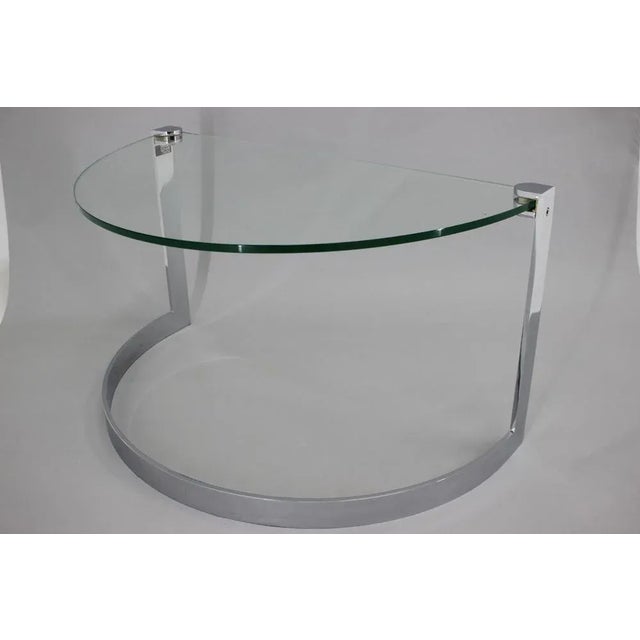 Steel and Glass Side Table attributed to Friedrich Moller for Ronald Schmitt Tische, 1980s For Sale - Image 6 of 13