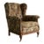 Lillian August for Drexel Heritage Tufted Wingback Chair With Scroll Arms and Brass Casters For Sale