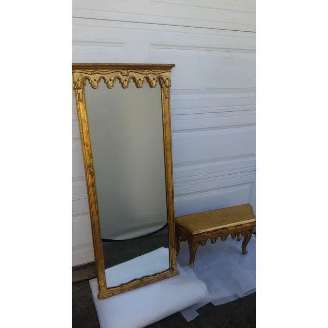 LaBarge French pier mirror & console table. Very unique Mirror and smaller console table. The Mirror has tag says Labarge....