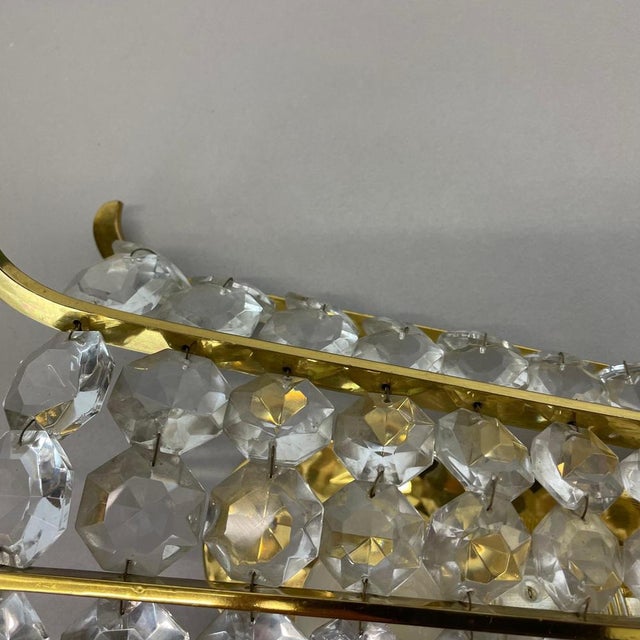 Vintage Austrian Wall Light in Brass and Crystal Glass from Bakalowits & Söhne, 1950s For Sale - Image 11 of 16