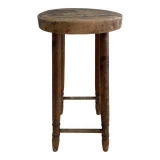 Primitive Rustic Counter Height Stool For Sale
