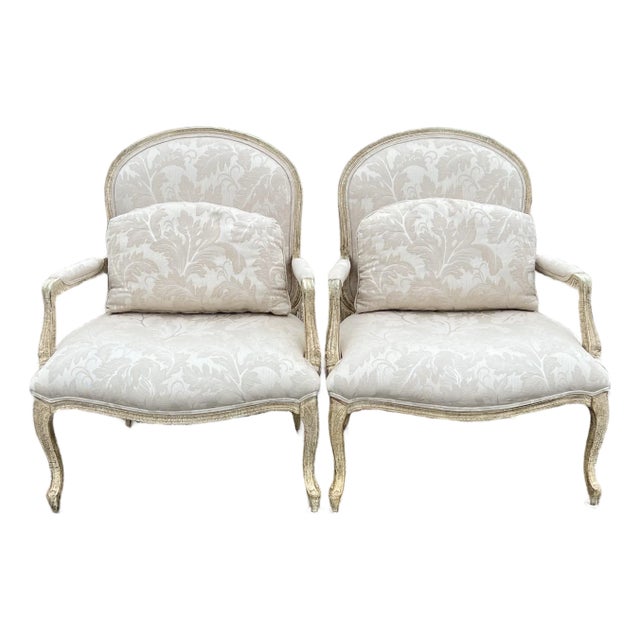Louis XV Stlyle Bergere Chairs - A Pair For Sale