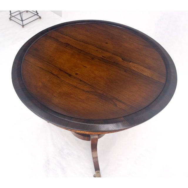 Antique c1880s Round Tripod Base Rosewood Lamp Side Table Stand MINT! For Sale - Image 11 of 12