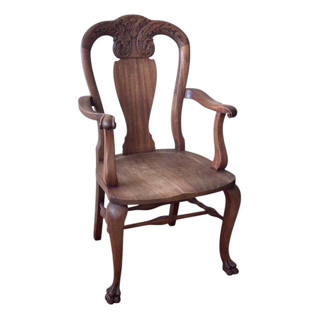 Mid 20th Century George II-Style Carved Armchair | Claw & Ball Feet For Sale
