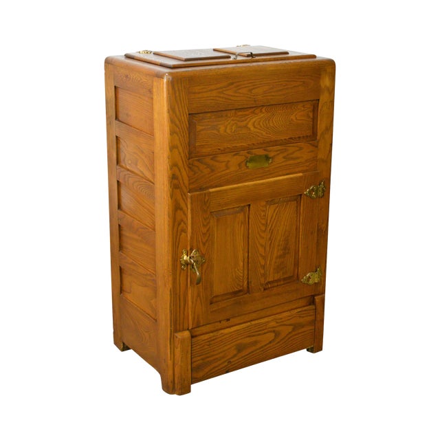 Antique Oak Ice Box by Belding Hall Co. Chairish