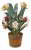 Vintage Italian Tole Peinte Barrel Potted Floral Arrangement Sculpture / Toleware Floral With Daffodils & Bluebells, Made in Italy, a Pair For Sale