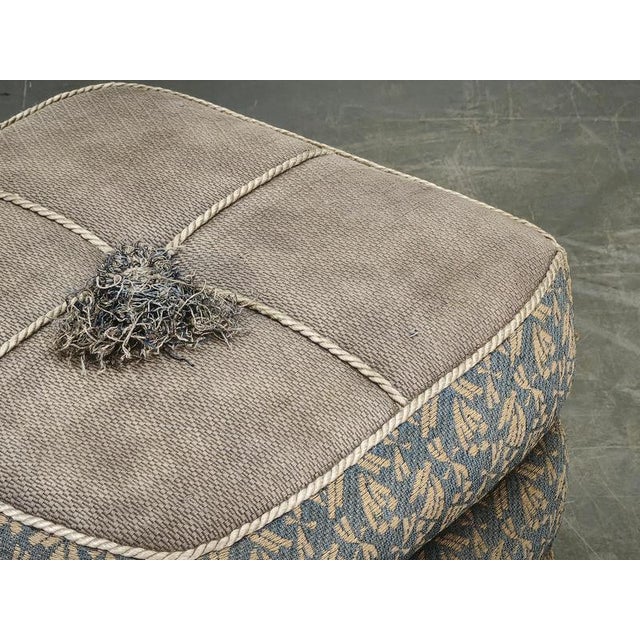 Gold Art Deco Czech Upholstered Walnut Ottoman, 1930s For Sale - Image 8 of 14