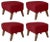 Red Smoked Oak Raf Simons Vidar 3 My Own Chair Footstools by Lassen, Set of 4 For Sale