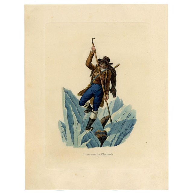 An original c.1820s aquatint print, Gabriel Lory fils, Chasseur de Chamois (Hunter), Switzerland.A particularly fine...