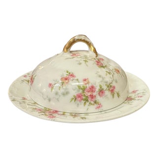 Theodore Haviland Limoges Schleiger Round Butter Dish W/ Strainer, 1903-1925 For Sale