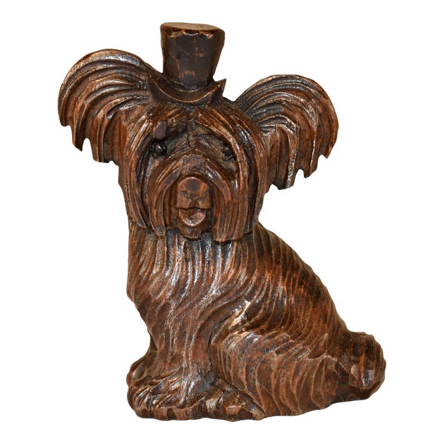 Circa 1930's English Hand-Carved Terrier For Sale