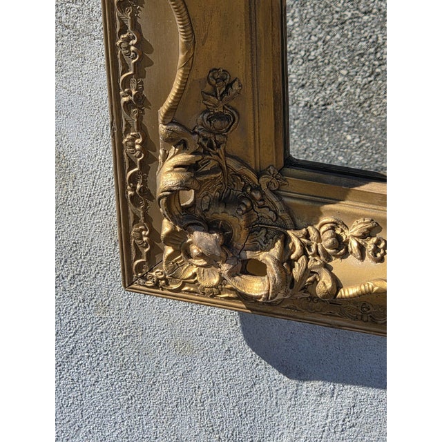 19th Century Gilded French Decorative Hand Carved Wall Mirror . For Sale - Image 17 of 18