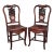 Pair of Hand-Carved Chinese Hardwood Horseshoe Back Side Chairs With Marble Insets For Sale