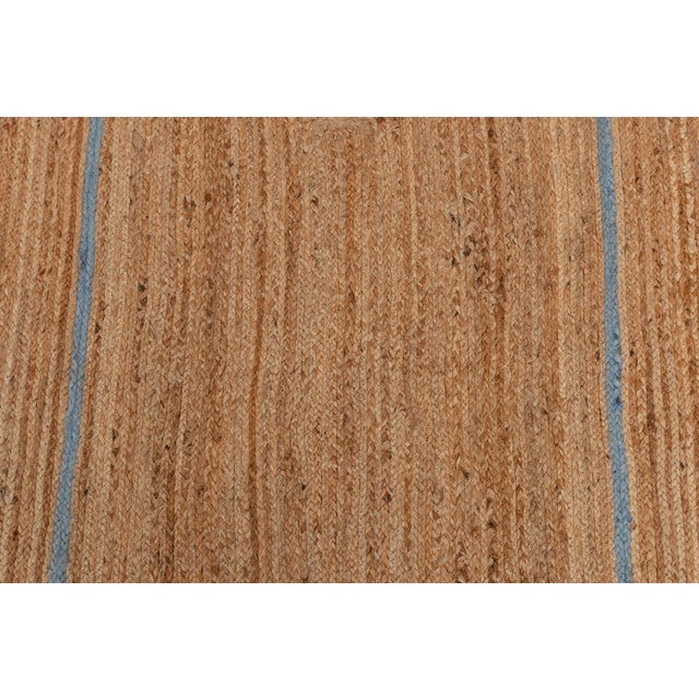 Blue Scallop Jute Classic Blue Hand Made Rug - 2.6'x6' For Sale - Image 8 of 10