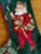 1990s Wool Needlepoint and Red Velvet Father Christmas Stocking For Sale - Image 4 of 5