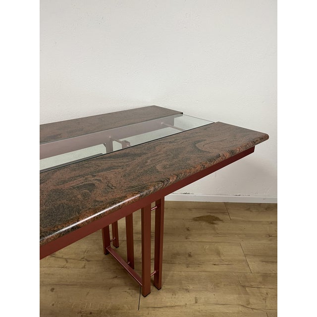 Sculptural Table in Iron with Glass and Granite, 1980s For Sale - Image 4 of 9
