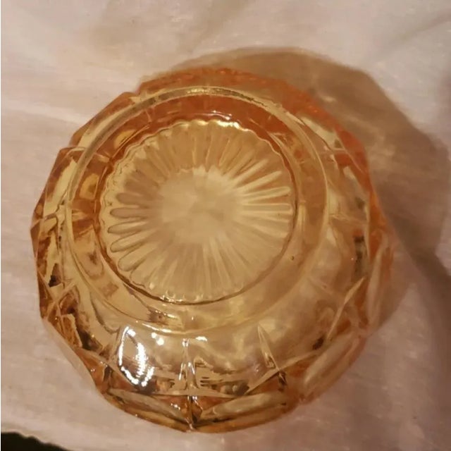 Indiana Glass Company 1980s Tiara Yellow Mist Constellation Candy or Nut Bowl For Sale - Image 4 of 5