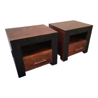 Berman Rosetti Style Modern Rustic Nightstands For Sale