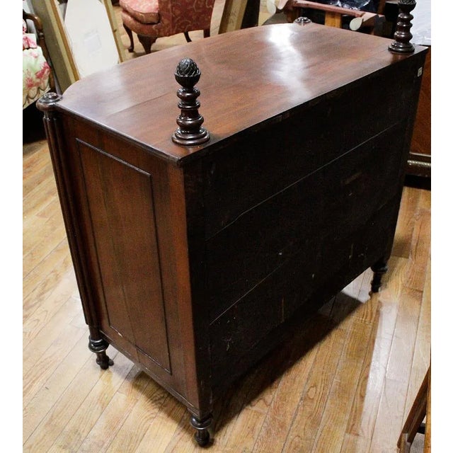 Brass Antique Early 1800s American Mahogany Chest of Drawers. For Sale - Image 8 of 11