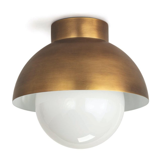 Metal Regina Andrew Montreux Steel Flush Mount, Natural Brass For Sale - Image 7 of 7