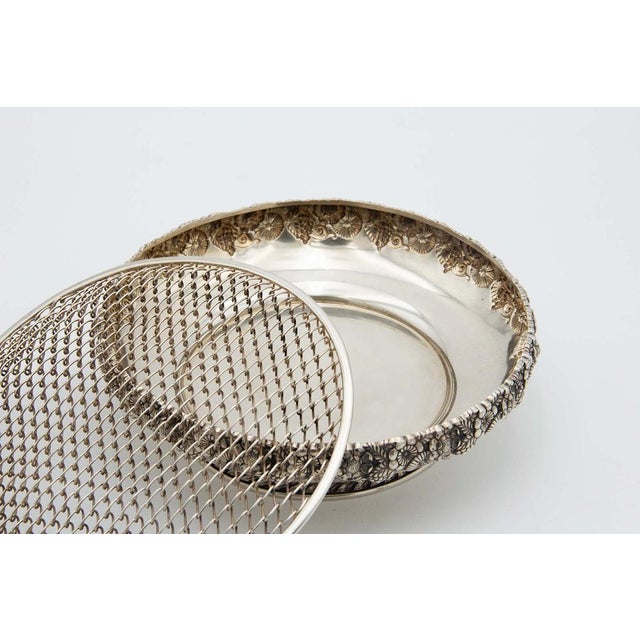 Circular Silver Flower Box For Sale - Image 4 of 5