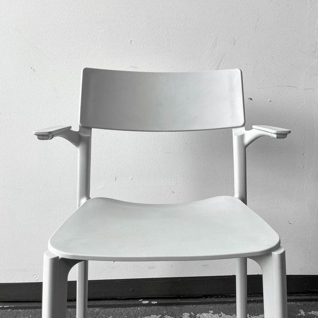 Set of Vintage light Gray Tone Polypropylene Chairs For Sale - Image 13 of 18