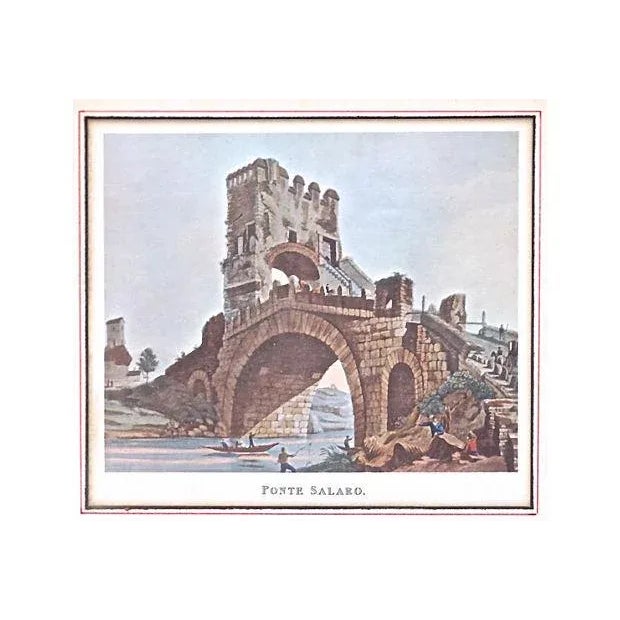 Antique Roman Bridge Ruins Engraving For Sale - Image 4 of 4