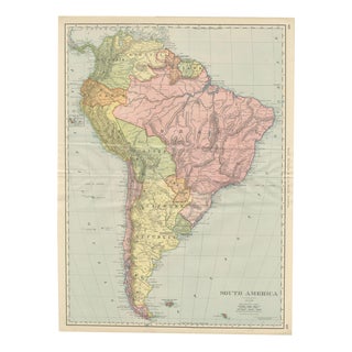 Antique Map of South America with Amazon Basin by Ran McNally, 1899 For Sale